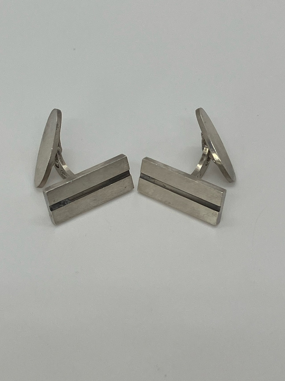 Georg Jensen Sterling Silver 114 Mid Century Modern MCM Danish Cufflinks